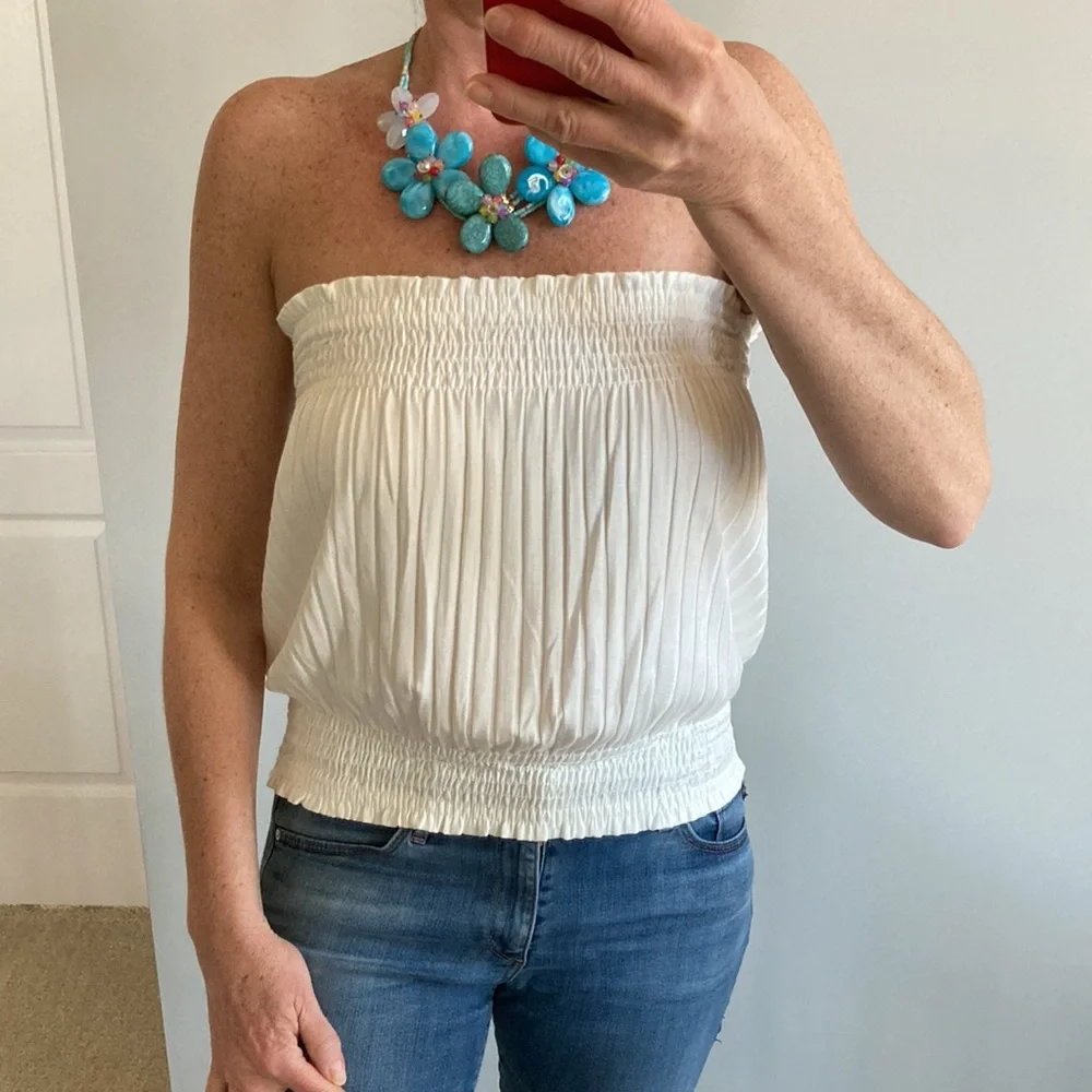 Ivory Ribbed Tube Top - Picture 3 of 7